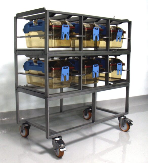 decon rack for germ free axenic cages